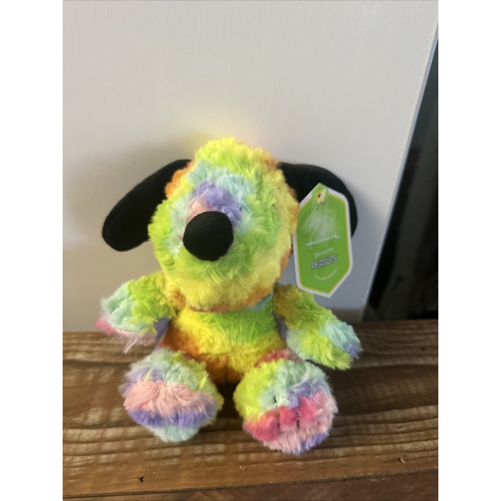 Hallmark Snoopy Plush Tie Dye Rainbow Colors Stuffed Animal Peanuts